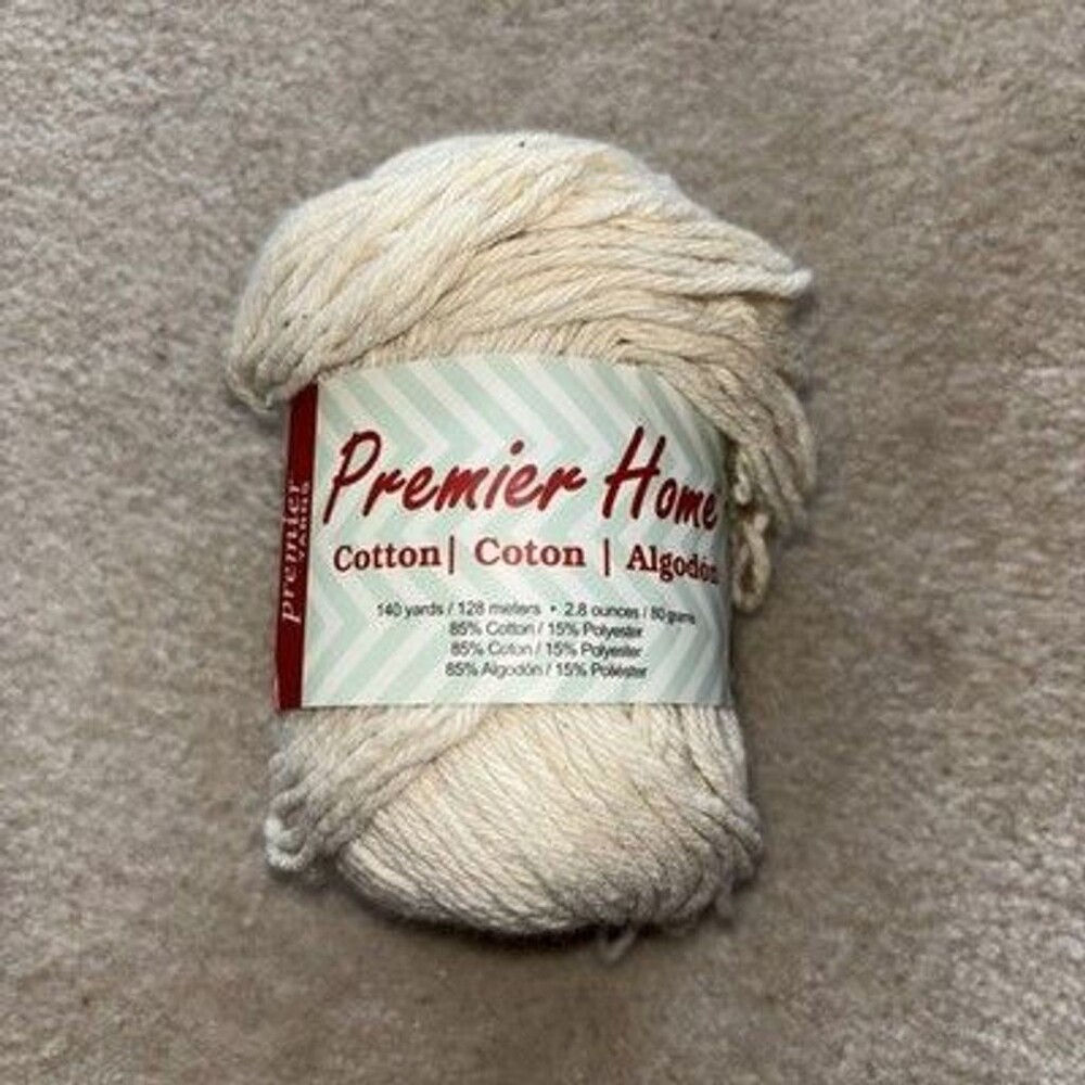 Premier Yarns 38-2 Home Cotton Yarn - Solid-Cream 80 g 2.8 ozs 140 yards